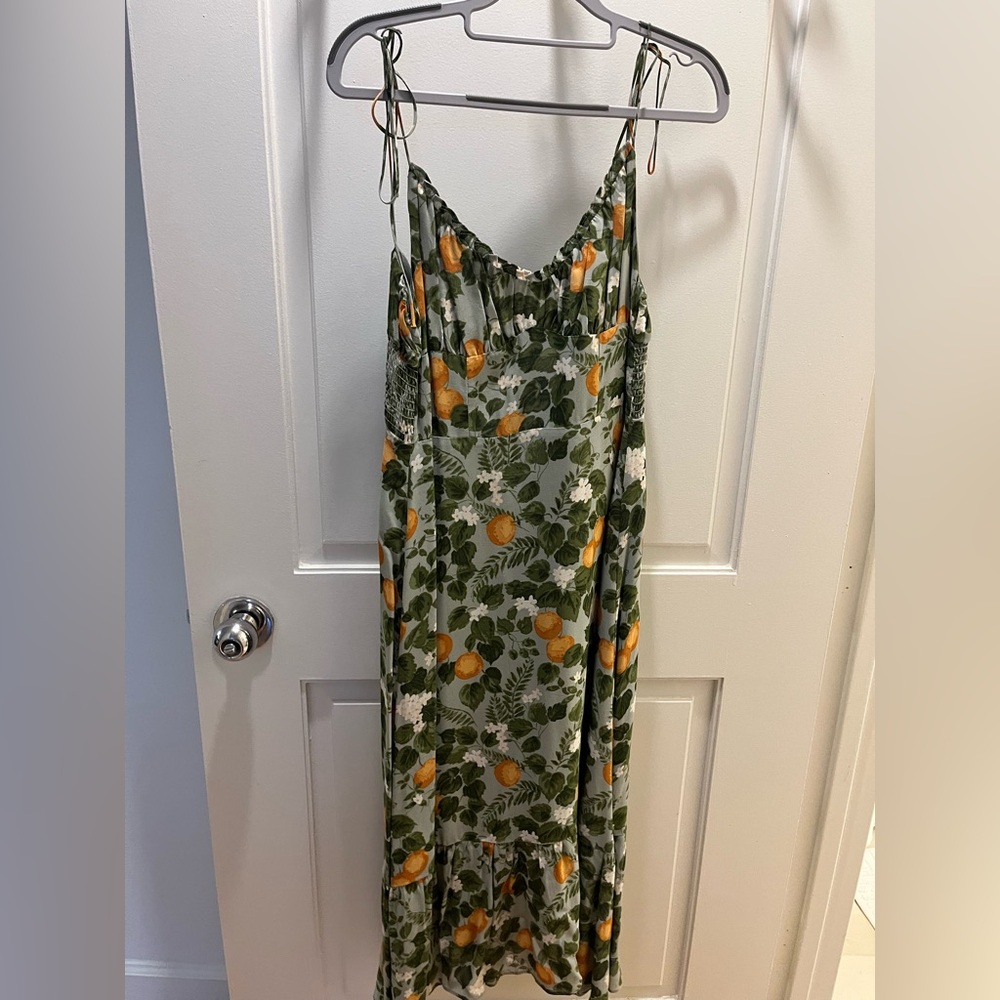 Reformation Green and Orange Floral Dress